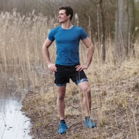 ARRANT men's running shorts 2in1 black