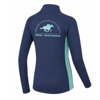 Damen-Funktions-T-Shirt mit kurzem Reißverschluss TARA SŠ Velká Chuchle blau