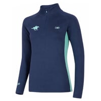 Damen-Funktions-T-Shirt mit kurzem Reißverschluss TARA SŠ Velká Chuchle blau