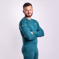 E NDR mens bamboo long sleeve T-shirt green