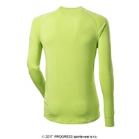 E NDR mens bamboo long sleeve T-shirt black/Lt.green sew.