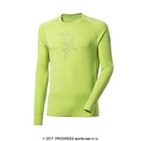 E NDR mens bamboo long sleeve T-shirt black/Lt.green sew.