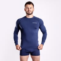 E NDR mens bamboo long sleeve T-shirt navy