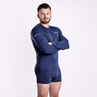 E NDR mens bamboo long sleeve T-shirt navy