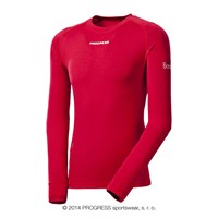 E NDR mens bamboo long sleeve T-shirt red