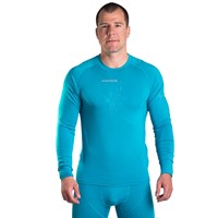 E NDR mens bamboo long sleeve T-shirt black/Lt.green sew.