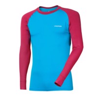 E NDR mens bamboo long sleeve T-shirt black/Lt.green sew.