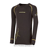 E NDRD kids bamboo long sleeve T-shirt black/yellow sew.