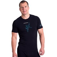 E NKR mens bamboo short sleeve T-shirt black/Lt.green sew.