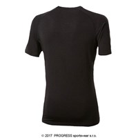 E NKR mens bamboo short sleeve T-shirt black/Lt.green sew.