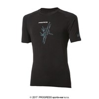 E NKR mens bamboo short sleeve T-shirt black/Lt.green sew.