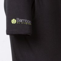E NKR mens bamboo short sleeve T-shirt black/Lt.green sew.