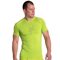 E NKR mens bamboo short sleeve T-shirt black/Lt.green sew.