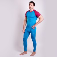 E SDN mens bamboo tights black/Lt.green sew.
