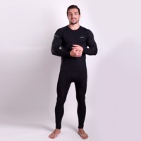 E SDN mens bamboo tights black/Lt.green sew.