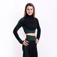 GEMA CROP LS die Damen-Jacke schwarz/grun