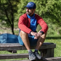 GLACIER die Herrenjacke rot/blau/dk.blau