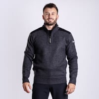 LOFOTEN men's sweater with short zipper black melange