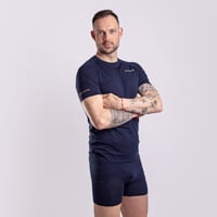 MA NKR 125 pánské merino triko s krátkým rukávem černo-modrá