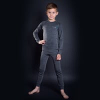 MB TDRD kid's functional long-sleeved T-shirt grey melange/petroleum