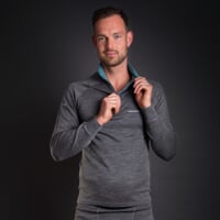 MB TRZ men's functional long-sleeved T-shirt grey melange/petroleum