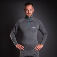 MB TRZ men's functional long-sleeved T-shirt grey melange/petroleum