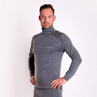 MB TRZ men's functional long-sleeved T-shirt grey melange/petroleum