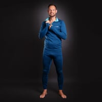 MB TRZ men's functional long-sleeved T-shirt petroleum/Lt.blue