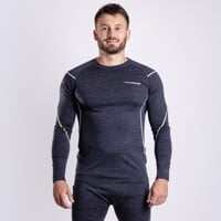 MW NDR 170 mens merino long sleeve T-shirt black melange