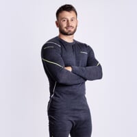 MW NDR 170 mens merino long sleeve T-shirt black melange