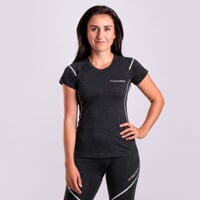 MW NKRZ 170 dámské merino triko s krátkým rukávem černý melír
