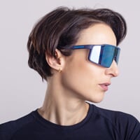 NITRO BLU-R NAV/BLU CASE sports sunglasses with polarized lenses matt navy/light blue