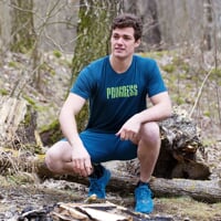 OS BARBAR "ARMY" mens bamboo T-shirt petrol blue