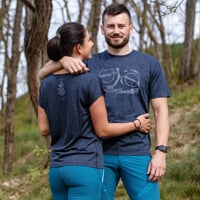 PAPAROA Merino-Kurzarmshirt für Damen dk.blau melange