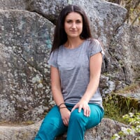 PAPAROA Merino-Kurzarmshirt für Damen grau melange