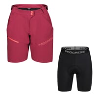 Set GENIA BIKE SHORTS + BASICA SHORTS malinová