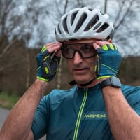 SOLAR MITTS die fingerlosen Radhandschuhe petroleum/lime
