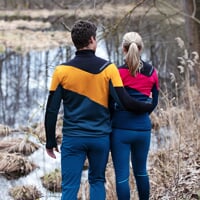 TERRITORIA dámská funkční sportovní mikina černá/fuchsie/petrol