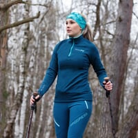TISPA ZIP MERINO damen-Sport-Jacke petrolblau