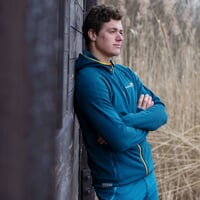 TOREZ HOODY MERINO pánská funkční sportovní mikina s kapucí petrolblau