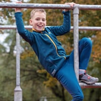 TOREZ JUNIOR MERINO die Jungen-Sportjacke petrol/curry
