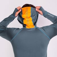 TOREZ HOODY pánská funkční sportovní mikina s kapucí blaugrau/curry