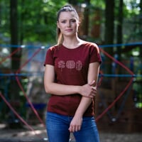 VINKA "TREES" das Damen merino T-Shirt plum melange