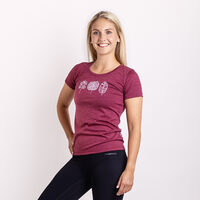 VINKA "TREES" das Damen merino T-Shirt rotviolett