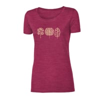VINKA "TREES" das Damen merino T-Shirt Burgund melange