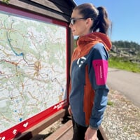 WOOLCRAFT LADY Damenjacke mit Merino terracotta/navy