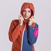 WOOLCRAFT LADY Damenjacke mit Merino terracotta/navy