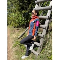 WOOLCRAFT LADY Damenjacke mit Merino terracotta/navy
